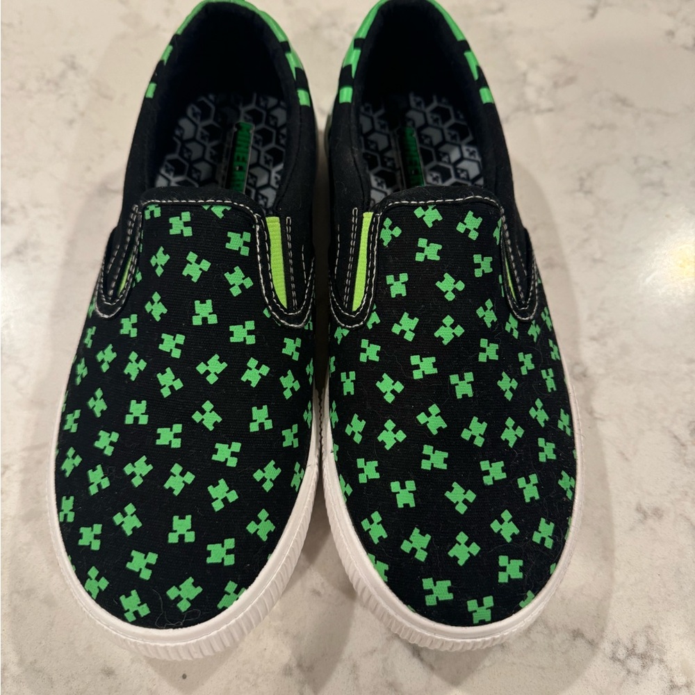 Kids Slip-On Shoes - Green and Black